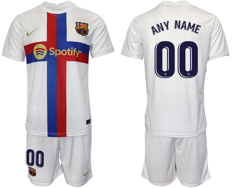 Men 2022-2023 Club Barcelona white away customized Soccer Jersey